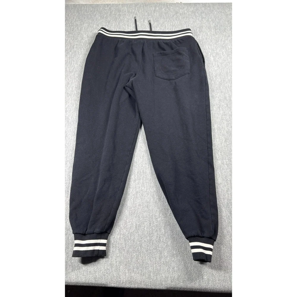 True Religion Joggers Mens 34 Black Alumni Fleece Sweatpants Varsity Gym Lounge